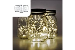 ‎GADGY Gadgy Solarglas für Außen Wasserdicht – Set mit 3 Stück – Solar Windlichter für Garten, Balkon & Terrasse – Mason Jar Lichtglas für Outdoor Deko