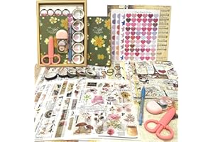 BOOMTECK 1826PCS Set di Accessori per Scrapbooking Vintage Scrapbooking Kit Completo Bullet Journal Scrapbook Carta Decorativa Journaling con Taccuino A6, Washi Sticker Adesivi Scrapbooking per Album Diario