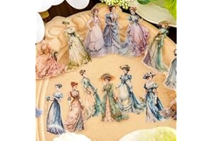 ARPAPER Scrapbooking Zubehör Stickers Set 180Pcs, Bullet Journal Sticker PET Retro Zeichen Scrapbooking Vintage Sticker Aufkleber Deko für Hochzeit，Fotoalbum，Kalender（Painting）