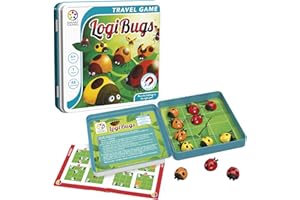SMARTGAMES Smart Games - Logibugs - Burza mózgów - Wielopoziomowa edukacyjna gra strategiczna i rozwój umiejętności - Gra logiczna i myślenia - 6 lat + - 1 gracz - Wielojęzyczny - SGT 2004