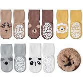 SockWaddles Stopper Socks Children Baby, 5 Pairs ABS Breathable Non-Slip Socks Children, Crawling Socks Baby Cotton, Boys and