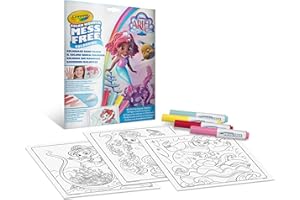 CRAYOLA - Color Wonder, Coloring Set con 18 Pagine da colorare e 4 Pennarelli Senza Macchia, soggetto Ariel, Attività Creativa per Bambini, età 3,4,5 Anni, cod. 75-7018