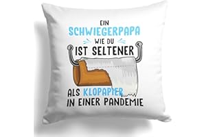 22Feels Schwiegerpapa Geschenk zur Hochzeit, Männer Kissen, Vater des Bräutigams der Braut, Geburtstag Vatertag Herrentag Weihnachten, Schwiegervater Deko (Weiss, Quadratisch, 40x40cm)