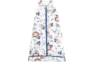 Chilsuessy Baby Ganzjahres Schlafsack, 2.5 Tog Schlafsack für Kleinkinder, Ärmellos Winter Babyschlafsack mit einstellbarer Länge, Natur Baumwolle, Zebra Löwe, 130cm/Baby Höhe 120-140cm