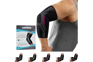 KINETIC EVOLUTION Ellenbogenbandage für Damen und Herren, Sport Kompression, Bandage gegen Ellenbogenschmerzen, Atmungsaktiv, stabilisiert und unterstützt, Sportbandage für Tennis Volleyball Kraftsport Golf Handball Nordic Walking