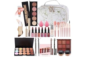 CHSEEO Kit de Maquillaje, Set Maquillaje Mujer, Estuche Maquillaje Mujer, Set de Regalo de Maquillaje Kit de Inicio Completo con Sombras de Ojos, Fundación, Maletín Maquillaje para Niñas Mujeres