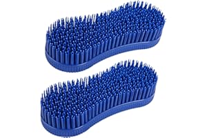 Buaak Magic Horse Grooming Brush - 2 Pcs Blue Cleaning and Massage Tool