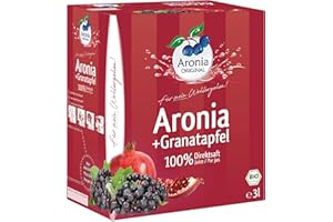 ‎ARONIA ORIGINAL Aronia ORIGINAL Bio Aronia + Granatapfel Muttersaft | 3 Liter Direktsaft | Vegan, ohne Konservierungsstoffe, ohne Zuckerzusatz (lt. Gesetz)