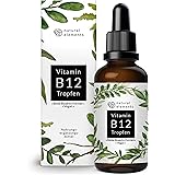Vitamin B12 Tropfen - 50ml (1700 Tropfen) - Beide Aktivformen (Methyl- & Adenosylcobalamin) - Ohne Alkohol, vegan