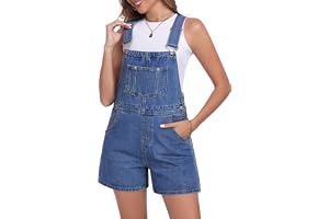 Fengbay Hängselbyxor dam, korta jeans, overall, sommar med justerbara