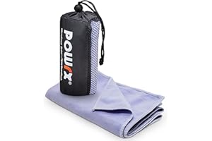 POWRX Ultraleichtes Mikrofaser Reisehandtuch antibakteriell und schnelltrocknend mit Aufbewahrungsbeutel - perfekt für Reisen, Backpacking, Strand, Campen, Sport, Allzweck in verschiedenen Größen (M)