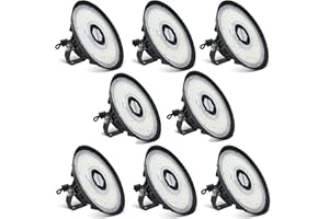 ‎STEO Anten LED Hallenbeleuchtung 200W Kaltweiß 5000K | 120°Abstrahlwinkel 28000lm Strahler led UFO Highbay Industrielampe IP65 Hallenstrahler für Gewerbliche Lager/Werkstatt/Garage leuchte (8 Stücke)