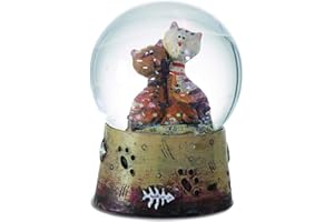 Impexit Dekofigur Schneekugel aus Kunstharz, 3 Katzen, 6/4,5/4,5 cm