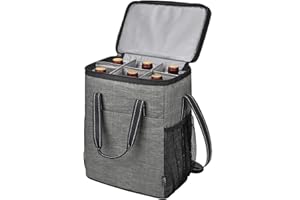 Kato Tirrinia Kühltasche Klein- Flaschenträger für Wein & Bier, gepolsterte weinkühltasche mit isoliert,Griff & Schultergurt, Flaschenkorb für Reise, Picknick, ideal geschenk für frauen/männer