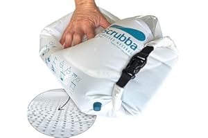 Scrubba UNTOUCHED Wash Bag – Eco-Friendly Portable Washing Machine – Lightweight Manual Washer for Travel, Camping & Baby Clothes – Travel Essentials – Use with Laundry Detergent or Hand Soap – 150g