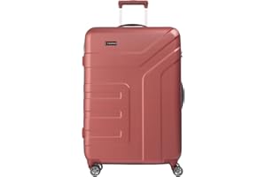 travelite 4-Rad Koffer Größe L mit TSA Schloss, Gepäck Serie VECTOR: Robuster Hartschalen Trolley in stylischen Farben, 072049-88, 77 cm, 103 Liter, koralle (rot)