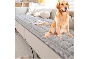 FUYAO Funnyfuzzy Cream-Coloured Large Plaid Square Pet Mat Bed Couch Cover - Furniture Protector for Dog, Cat - Funny Fuzzy Couch Cover, Blanket Sofa - Mattress Protector