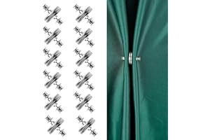 Yuqilin 12 Pares Magnética para Cortina, Pesos de Cortina Magnéticos Imanes Cortina Ducha Botón Magnético Desmontable Pesas Magnéticas Cortinas,para Dormitorio Salón Comedor Baño Oficina（Plata ）