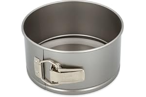 RBV Birkmann Springform Ø 18 cm rund | Backform mit Flachboden | Kuchenform für Tortenboden, Biskuit, Rührkuchen | Antihaftbeschichtung | grau | Basic Baking