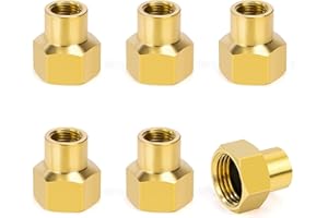 ELEGRIP Manicotto di Riduzione in Ottone 3/8" Femmina a 1/8" Femmina, Adattatore Connettori Filettati Interni, Raccordi a Doppia Presa per Tubo di Collegamento (6 Pezzi)