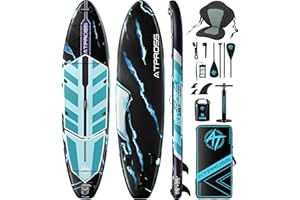 ATPROSS 11'6"x35" Inflatable Stand Up Paddle Board 450LBS Weight Capacity Extra Wide Non-Slip Stable Deck Adult SUP,Premium Accessories Kit & Backpackfor Yoga, Fishing, Surf