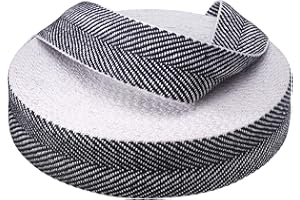 Direct Manufacturing Upholstery Webbing, Herringbone Black/White Cotton, Traditional Jute 2" 50mm x 10m - Made in The UK