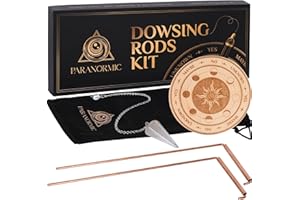 PARANORMIC Bacchette da Rabdomante in Rame Puro al 100% — Kit Professionale per Caccia ai Fantasmi — Set Spirituale di Rabdomanzia per Indagini Paranormali