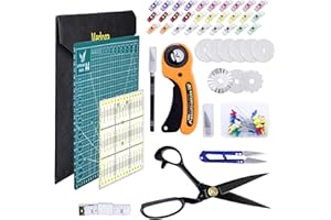 medoga 104Pcs Rotary Cutters, Rotary Cutter Set with Cutting Mat Patchwork Ruler Carving Knife Rotary Cutter Kit for Sewing and Quilting