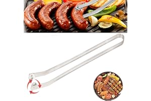 Gilen Turning Grill Tongs, 2025 New BBQ Tongs for Grill, Stainless Steel Kitchen Cooking Tongs, BBQ Sausage Twisting Tongs, Tongs Kitchen for Turning Bacon Steak Meat Vegetables
