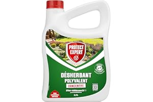 PROTECT EXPERT Désherbant Polyvalent Concentré - Effets Visibles en 3h - 2,5L - Jusqu’à 150m² Traités - Bidon Doseur PROHERBIO25N