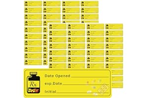 REMERABEL 1000 Pcs Date Opened/Expired Stickers 1.5 x 0.5 Inch - Medication Instruction Pharmacy Expiration Drugstore Label for Drug Pills Inventory Organization