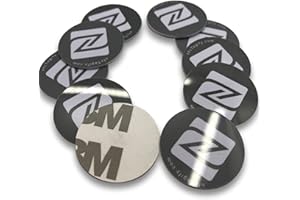 NFCTAGIFY 10 X NFC Tags | NTAG213 Hard PVC Sticker | Genuine Chip Developed by NXP Semiconductors | 144 Bytes Memory | White Round Tags | Strong 3M Glue