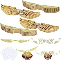 40 Ailes Dorées à Paillettes NEODTX Pour Gâteau - Décoration Vif D'or Harry Potter - Pour Cupcakes Et Bonbons
