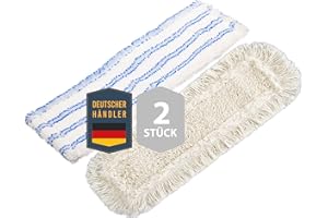 ELES VIDA Juego de Funda de Recambio para Funda de fregona Juego Doble para Soporte Plegable de fregona de 40 cm, fregona de Limpieza de Suelos para revestimientos de Suelo de Microfibra y algodón de aceites