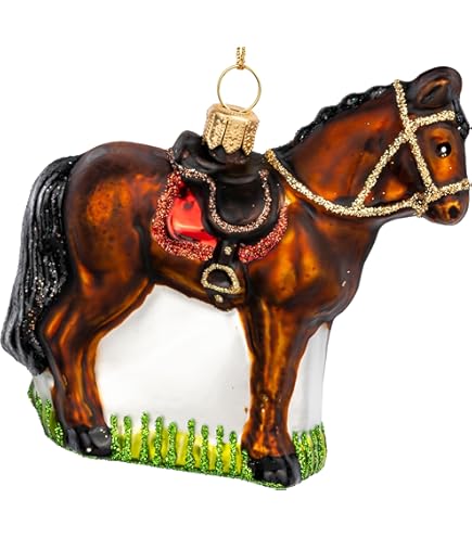 Inge-glas Christbaumschmuck Schaukelpferd - Handbemalte Weihnachtskugel 11cm