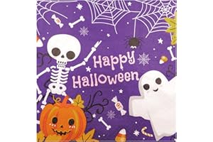 HNH Tovaglioli di carta Halloween Fantasma 50 pezzi Tovaglioli usa e getta 33 x 33 cm Tovaglioli monouso per feste