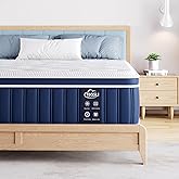 TeQsli 6FT Super King Mattress, 10.6 Inch Memory Foam Sprung Hybrid Mattress for Pressure Relief & Edge Support, 9-Zone Suppo