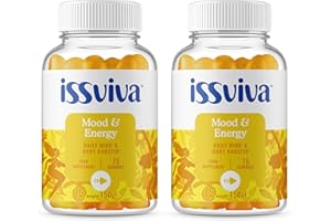 ISSVIVA MENOPAUSE Issviva Gummies Mood and Energy Supplements with Vitamins B1, B2, B6, B12, C and Biotin for Women - Orange Flavoured, 150 Gummies - 300g (Twin-Pack)