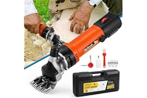CGOLDENWALL Esquiladora para Oveja Profesional 690W 2400RPM, Ajuste de 6 Velocidades, con Cable de Alimentación de 5 Metros, para Ovejas Alpacas Cabras - Aceite Lubricante Incluido