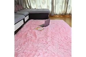 Beyeutao Pink Living Room Rug 140x200cm Soft Fluffy Rug For Living Room Tie-dye Floor Carpet Large Rug for Kids Girls Play Area Bedside Rug Large Area Anti-skid Rug.