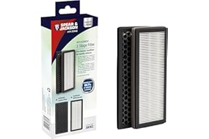 Spear & Jackson 38062 Replacement Filter / 3 Stage Air Purifying Filter / Easy to Replace / Removes Household Air Pollutants