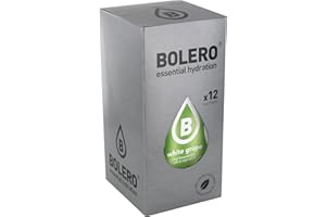 Bolero Bebida Instantánea sin Azúcar, Sabor Uva Blanca - Paquete de 12 x 9 gr - Total: 108 gr
