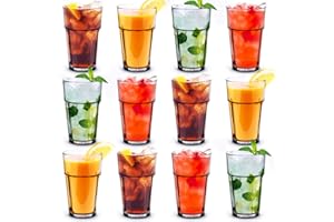 RBDRINKS RB Vasos Apilables Plástico, Vasos de Plastico Duro Irrompible e Reutilizable para Zumos, Cócteles, Cervezas y Agua 30cl, Set de 12