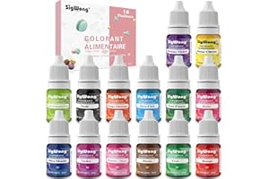 Colorant Alimentaire Liquide Concentré Nourriture Dye - 14 Couleurs Colorant Alimentaire Néon pour la cuisson, la décoration, le glaçage, la cuisine 6ml