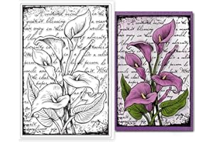 GLOBLELAND Calla Lily Contexte Tampon Transparent Fleurs Vintage Silicone Timbre Joint Tampon Transparent pour DIY Scrapbooking Fabrication De Cartes Décoration D'album Photo