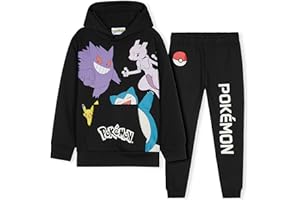 Pokemon Jungen Trainingsanzug Set, bequemer Jogginganzug mit Pullover & Hose