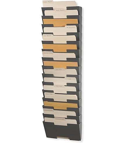 CANCOFAM Wall Mounted File Organizer - Vertical 10 Tier
