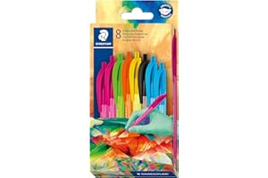 STAEDTLER Ball 4230C8E2-2 - Penna a sfera triangolare, larghezza linea M circa 1,00 mm, per scrittura rilassata, astuccio di cartone con 8 penne, colori assortiti, edizione Multiverse, 4230C8E2-2