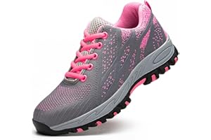 HULKAY Safety Shoes for Women, Work Safety Shoes, Breathable, Steel Cap, Lightweight, Deodorant, Non-Slip, Wear-resistant Work Shoes, Can Be Used on Construction Site Safety Shoes