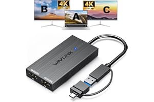 WAVLINK Adaptador USB 3.0 o USB C Displaylink Dual HDMI 4K 60Hz para Monitores Dobles, USB A/C a Salida HDMI 4K para Mac M1/M2/M3 o Windows 10/11